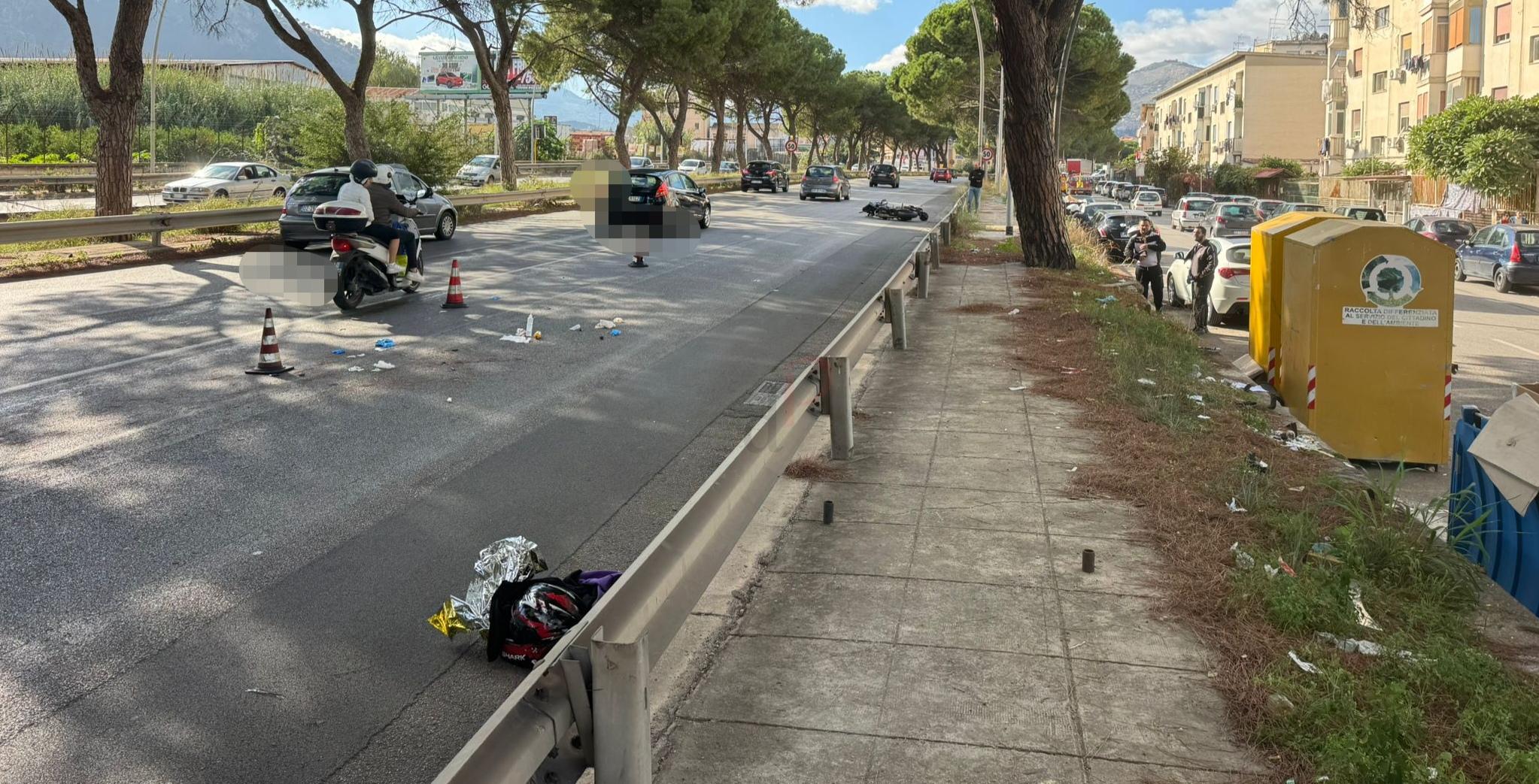 Grave incidente in viale Regione Siciliana: motociclista ferito