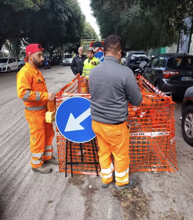 lavori in via Ammiraglio Rizzo